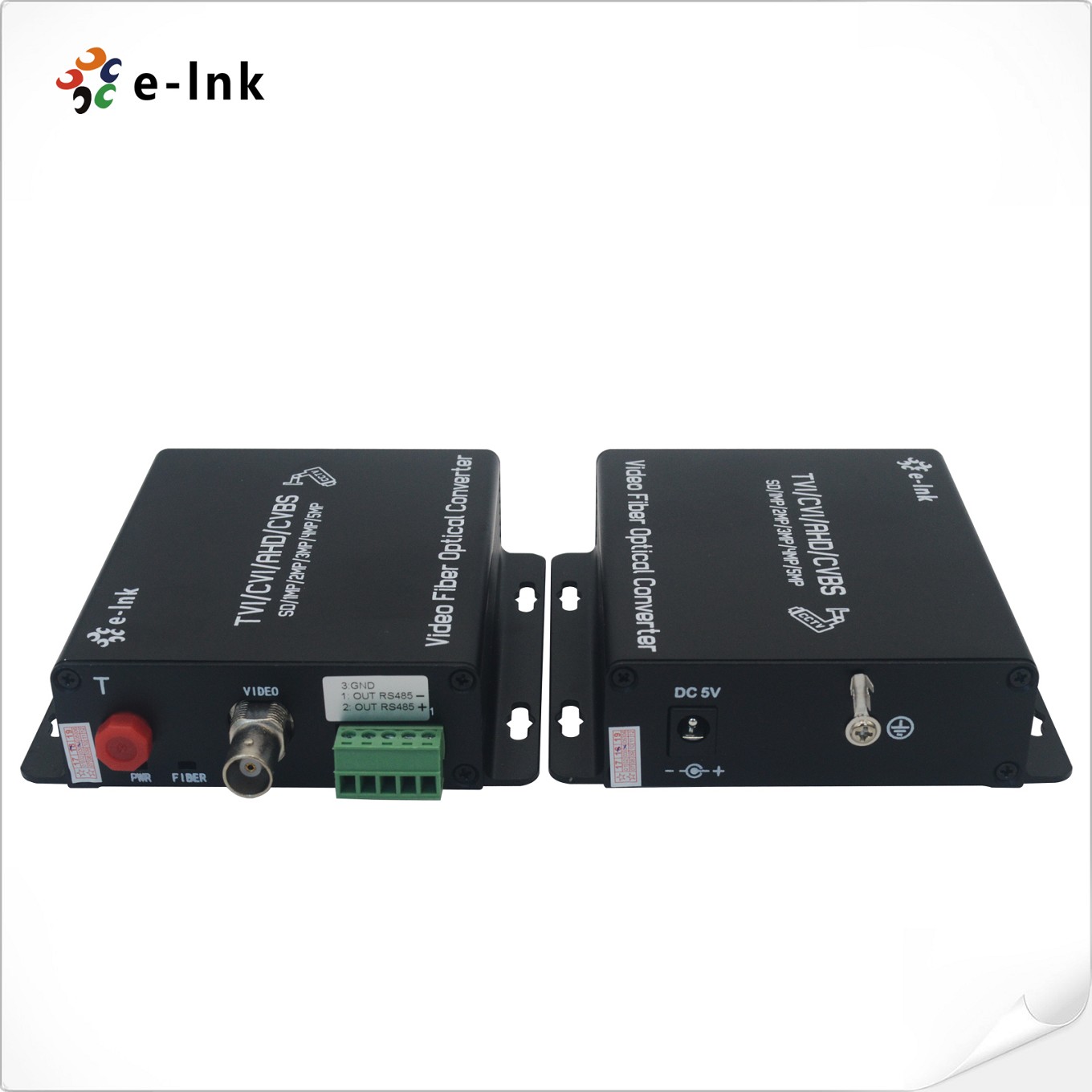 1Ch 5MP HD-AHD/HD-CVI/HD-TVI/CVBS 4-in-1 Video Fiber Converter