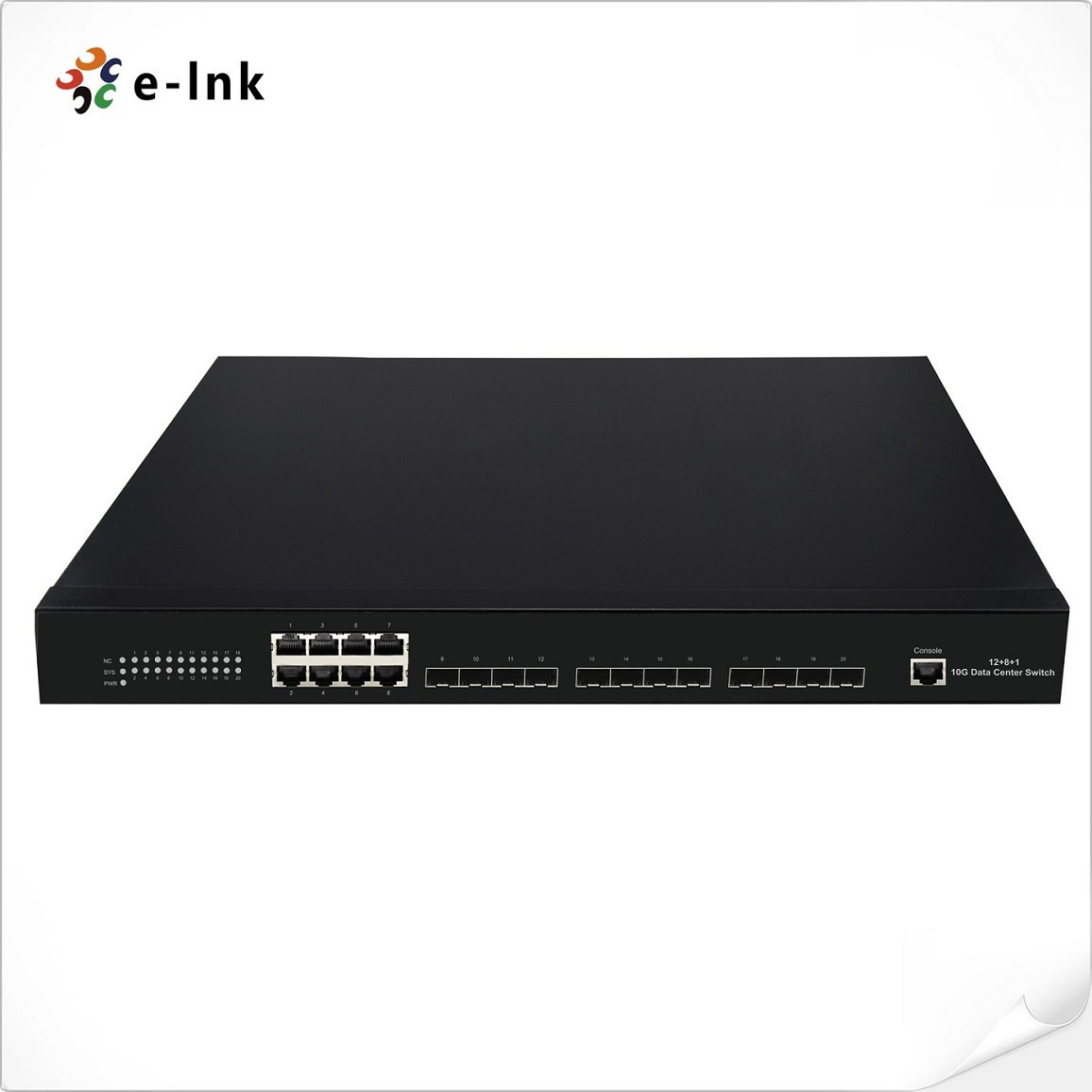 12 10G SFP+ Fiber ports + 8 10/100/1000M Copper RJ45 ports Managed Ethernet Fiber Switch
