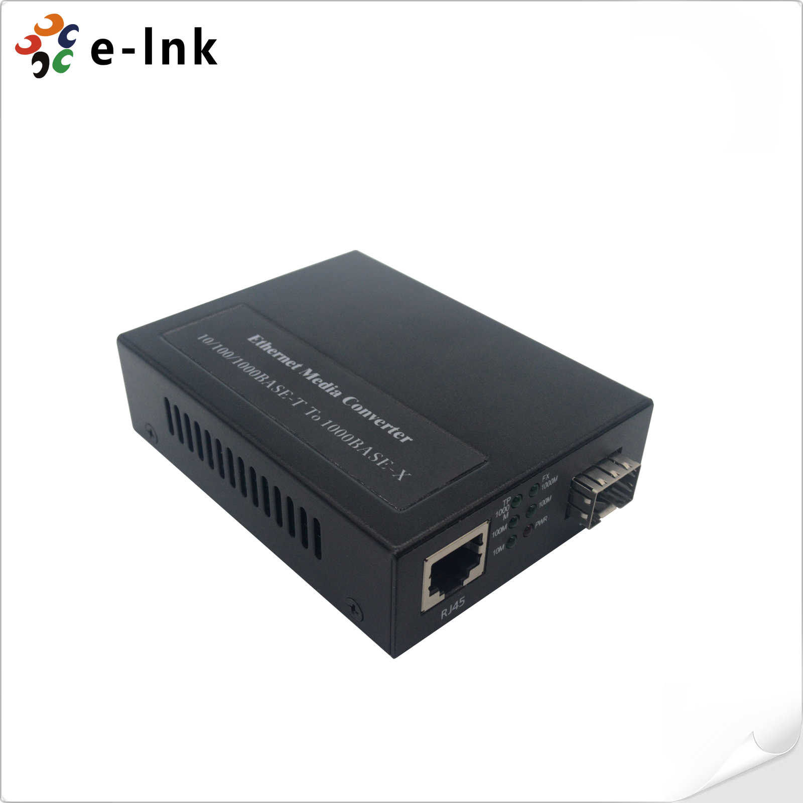 10/100/1000BASE-T to 100/1000BASE-X SFP Media Converter with Built-in Power Supply