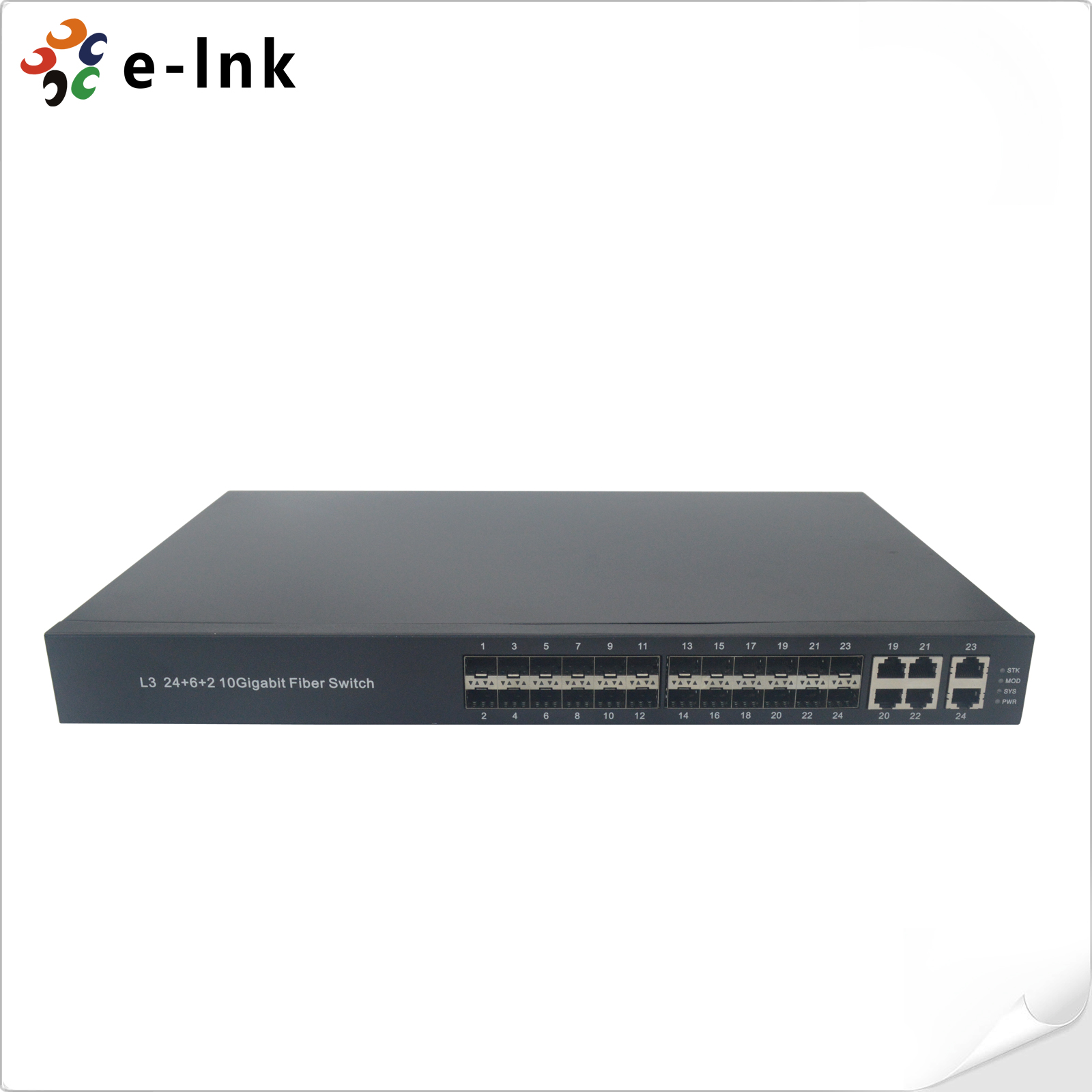 L3 Managed 24-Port Gigabit SFP + 6-Port Combo + 2-Port 10G SFP Fiber Switch