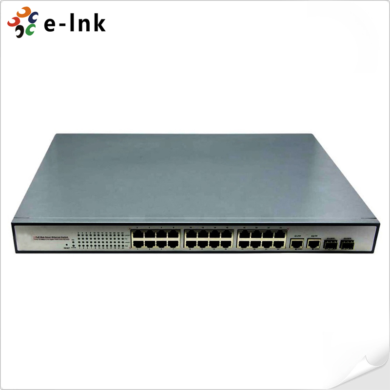 Industrial 24-port 10/100/1000T 802.3at PoE + 2-port 1000BASE-SFP Ethernet Switch