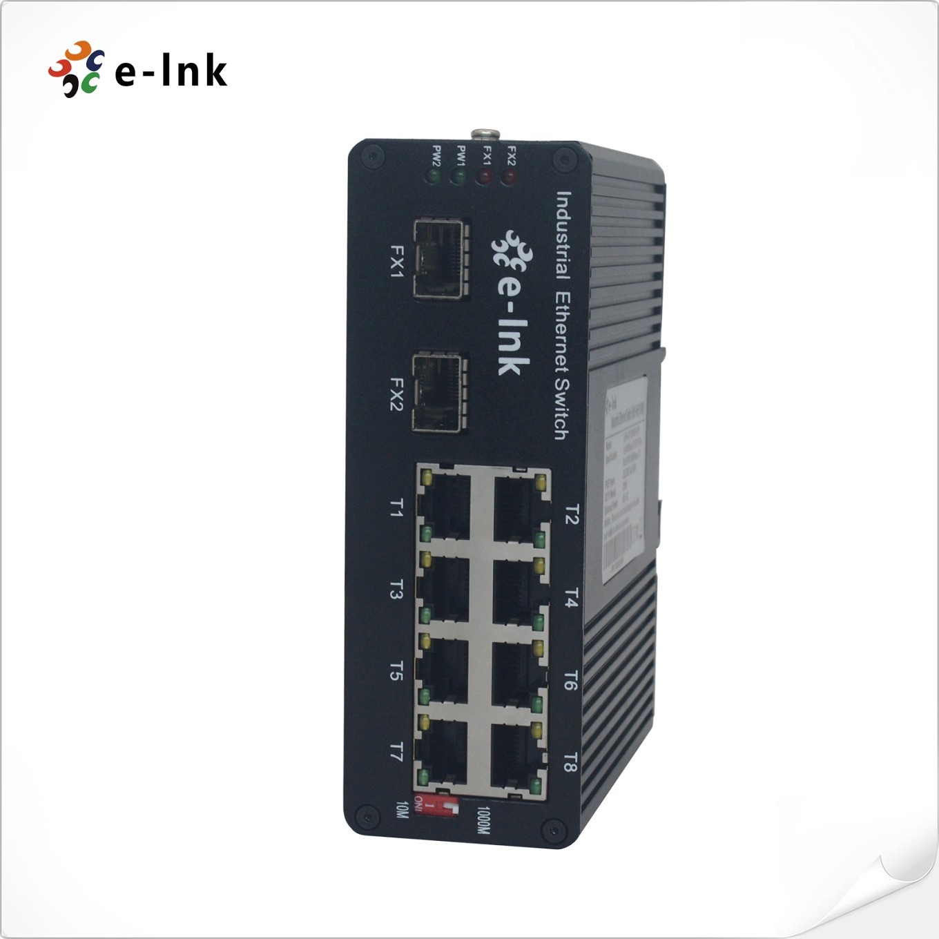 Industrial 8-port 10/100/1000BASE-T + 2-port 1000BASE-SFP 250m PoE Switch
