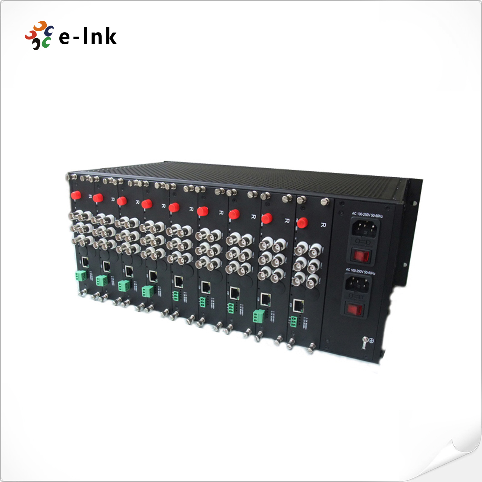 4U 16-Slot Video Fiber Converter Rack