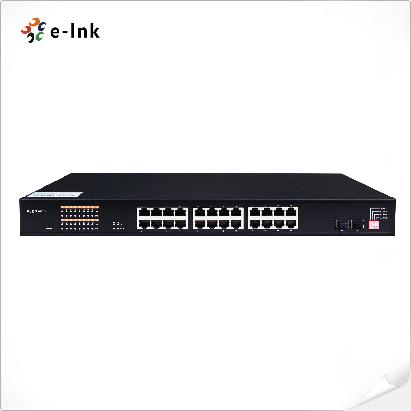 Unmanaged 24-Port 10/100/1000T 802.3at PoE + 2-Port 100/1000 SFP Ethernet Switch