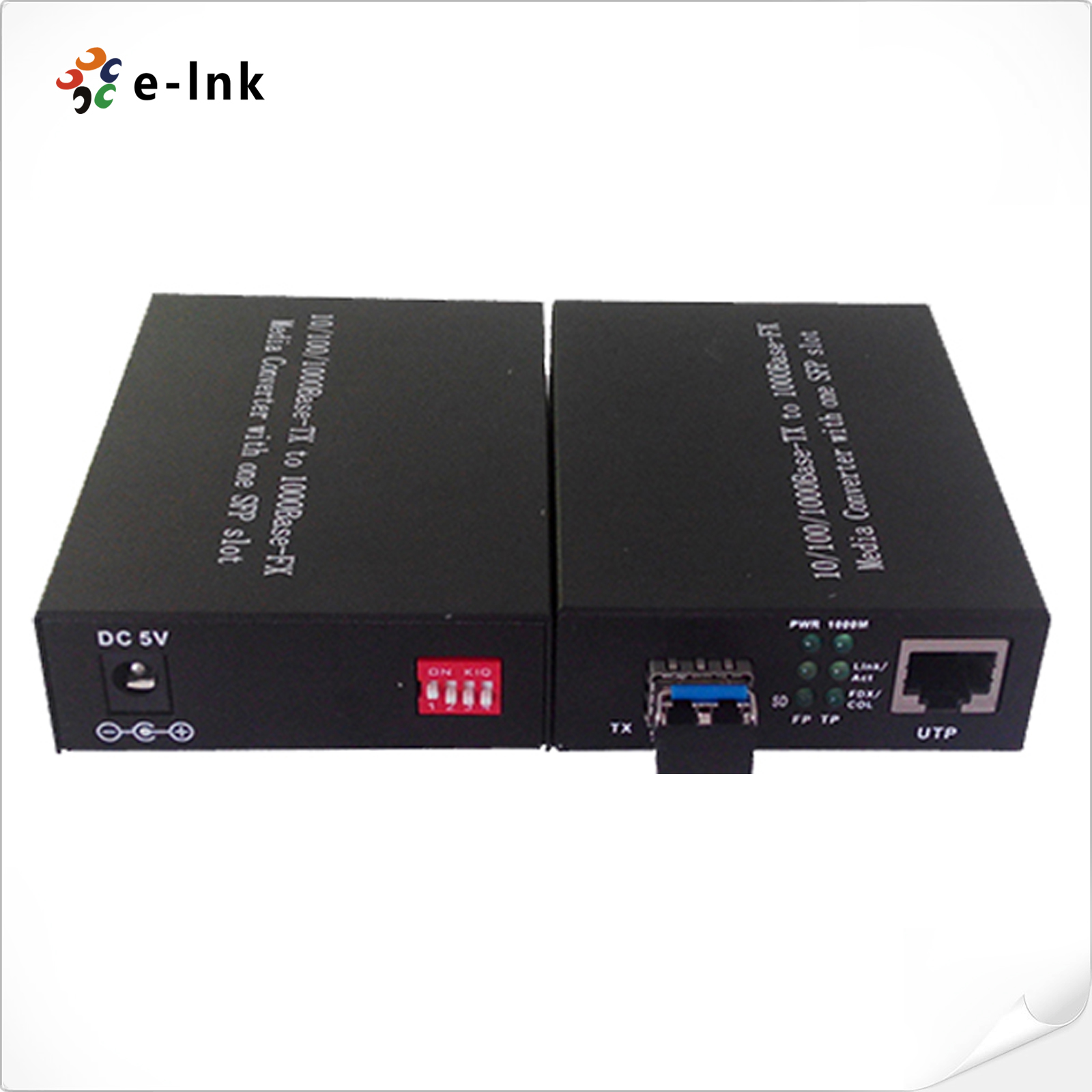 10/100/1000M Gigabit Ethernet Media Converter SFP Slot with DIP Switch