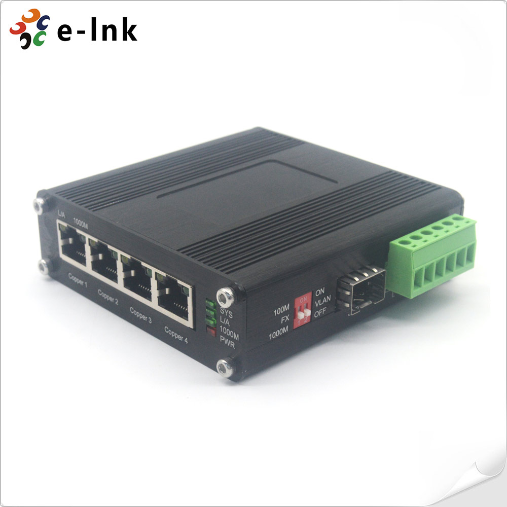 Industrial 4-port 10/100/1000Base-T+1-port 100/1000Base-X SFP Ethernet Switch with AC Input