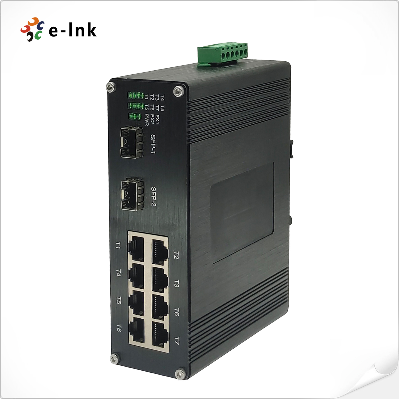 Industrial 8-port 10/100/1000BASE-T + 2-port 1000BASE-FX Ethernet Switch