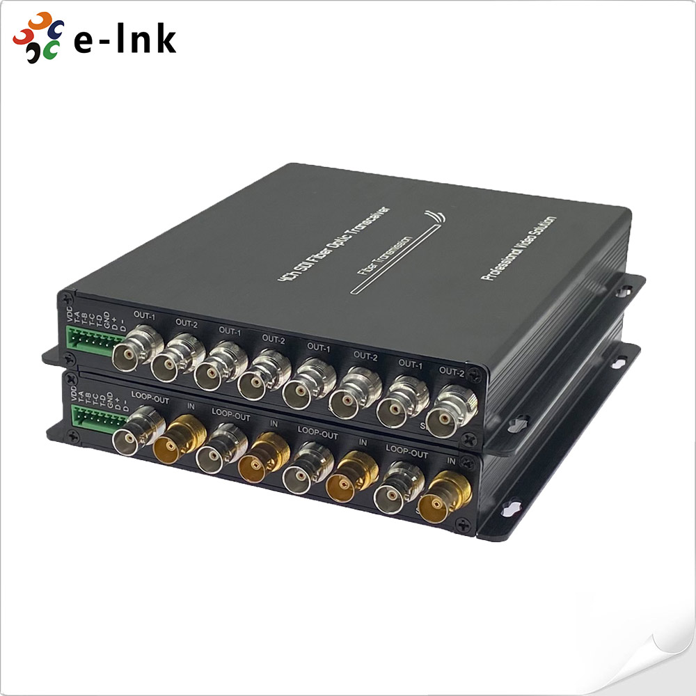 4-Channel 3G-SDI Fiber Converter with RS485 & Tally