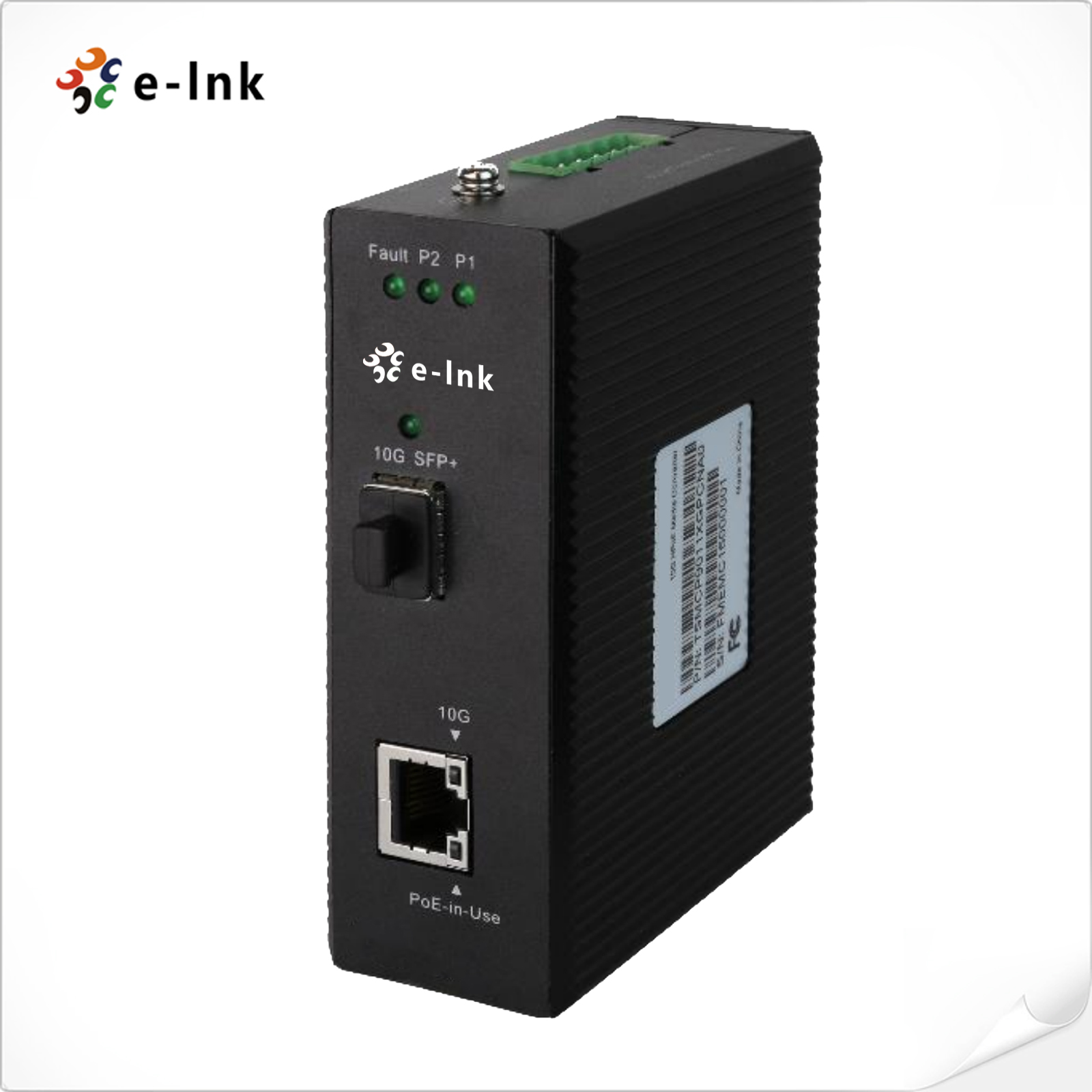 Industrial 10GBase-X SFP+ to 10G/5G/2.5G/1G/100M Base-T 802.3bt PoE++ Media Converter