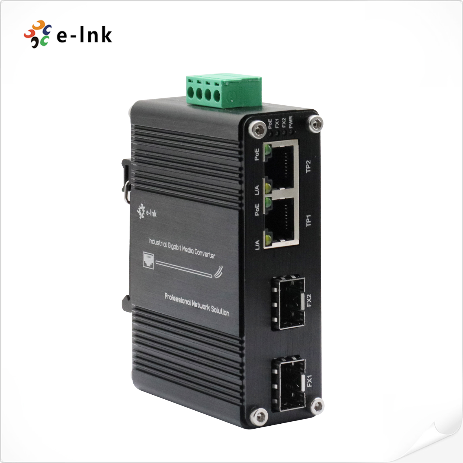 Industrial 2-Port 10/100/1000T 802.3at PoE + 2-Port 100/1000Base-X SFP Ethernet Switch