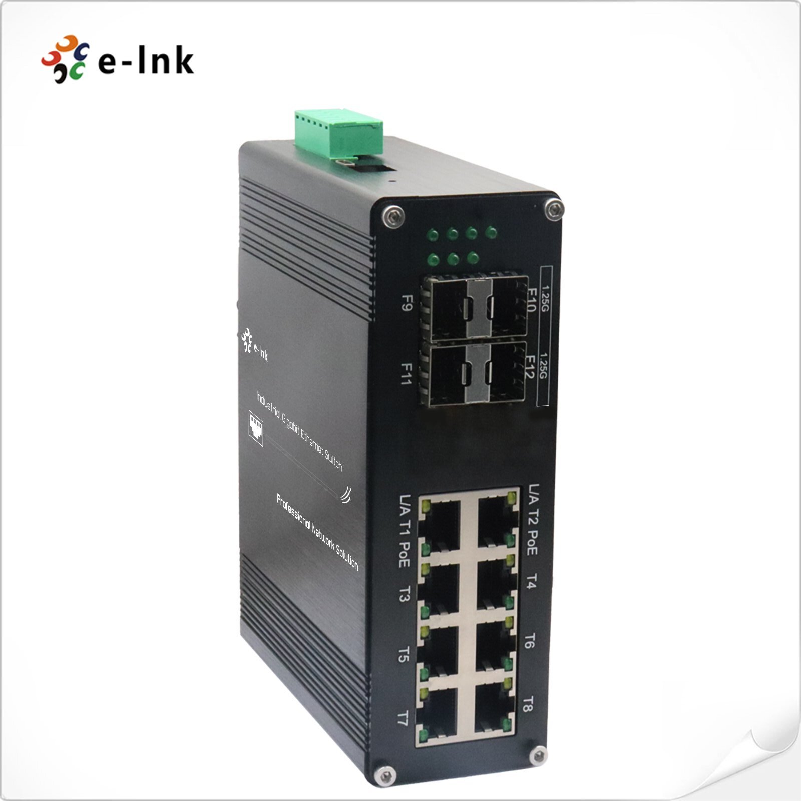 Industrial L2+ 8-Port 10/100/1000T 802.3at PoE + 4-Port 1000X SFP Managed Ethernet Switch