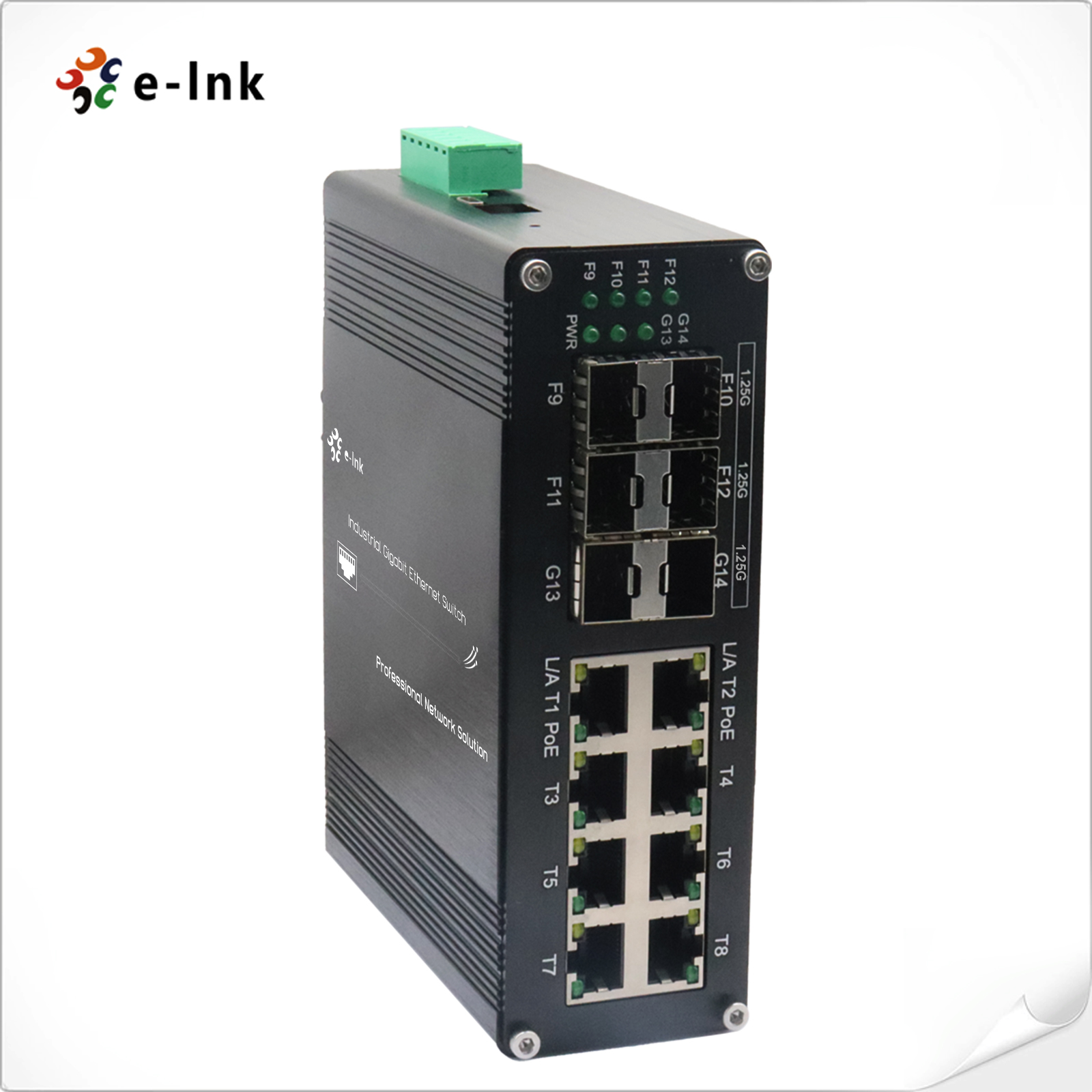 Industrial L2+ 8-Port 10/100/1000T 802.3at PoE + 6-Port 1000X SFP Managed Ethernet Switch