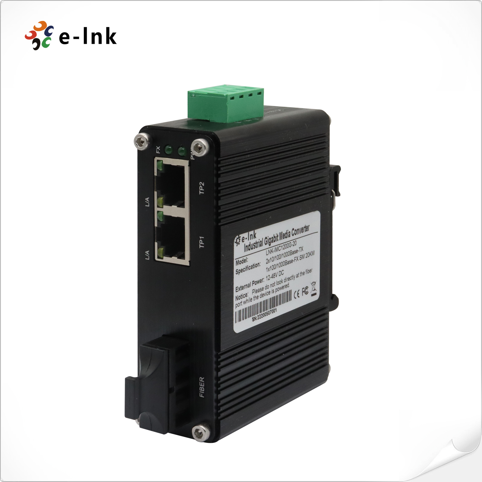 Mini Industrial 2-Port 10/100/1000Base-TX to 1000Base-X Gigabit Media Converter