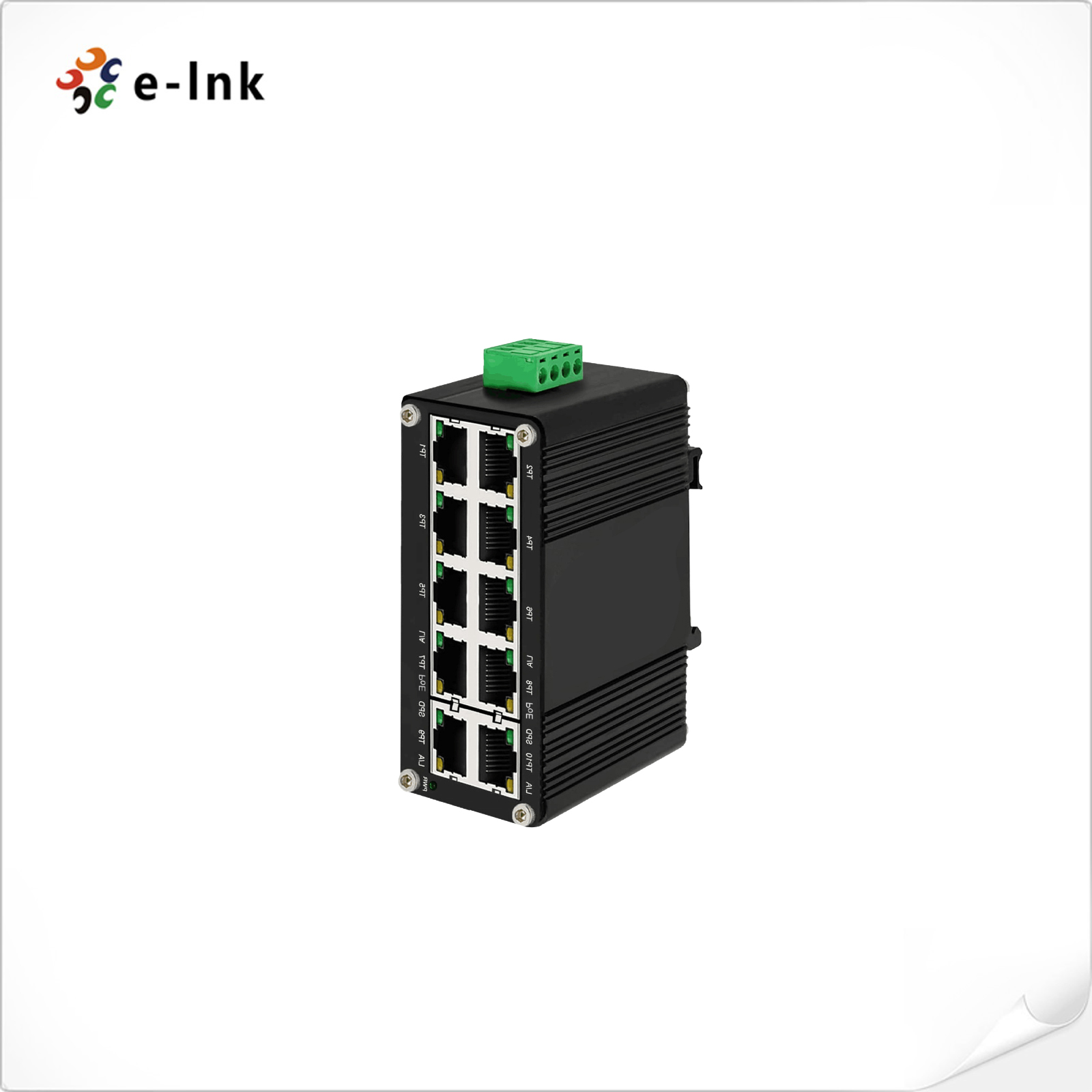Mini Industrial 8-Port 10/100/1000T 802.3at PoE + 2-Port 10/100/1000T Compact Ethernet Switch