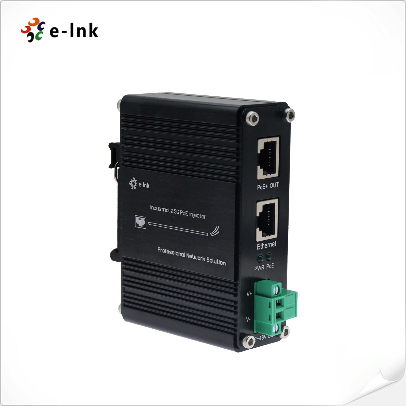 12-48V Input Industrial 2.5G 30W PoE+ Injector