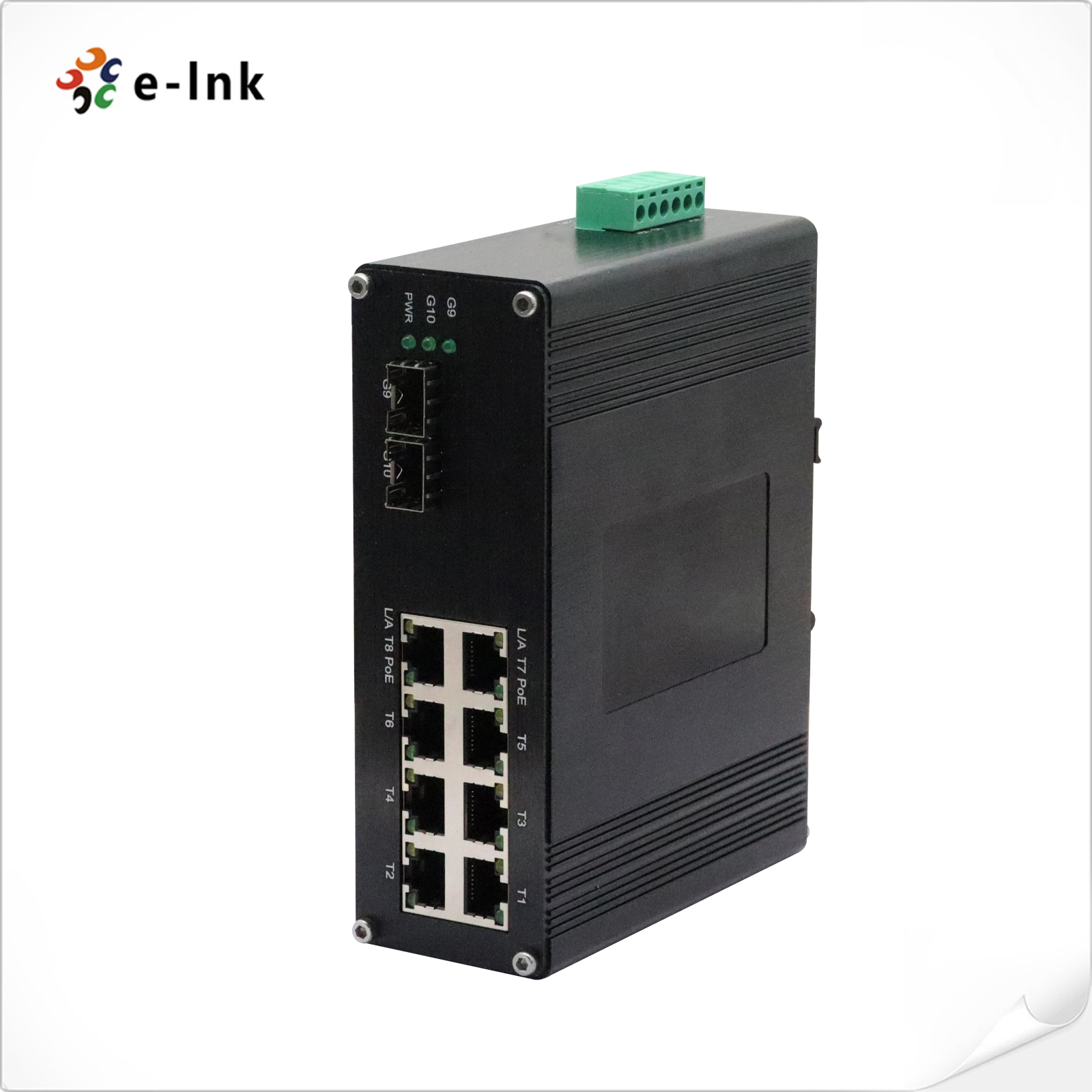 Industrial 8-Port 10/100/1000M/2.5G 802.3bt PoE + 2-Port 10G SFP+ Ethernet Switch