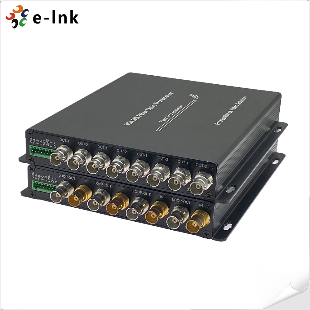 4-Channel 12G-SDI Fiber Converter with RS485 & Tally