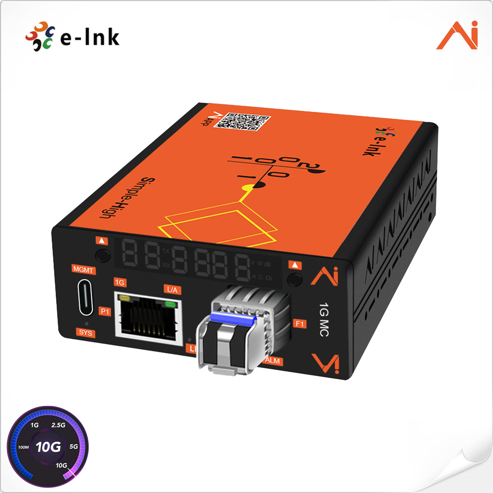 AI Smart Managed 10/100/1000Mbps Gigabit Fiber Media Converter