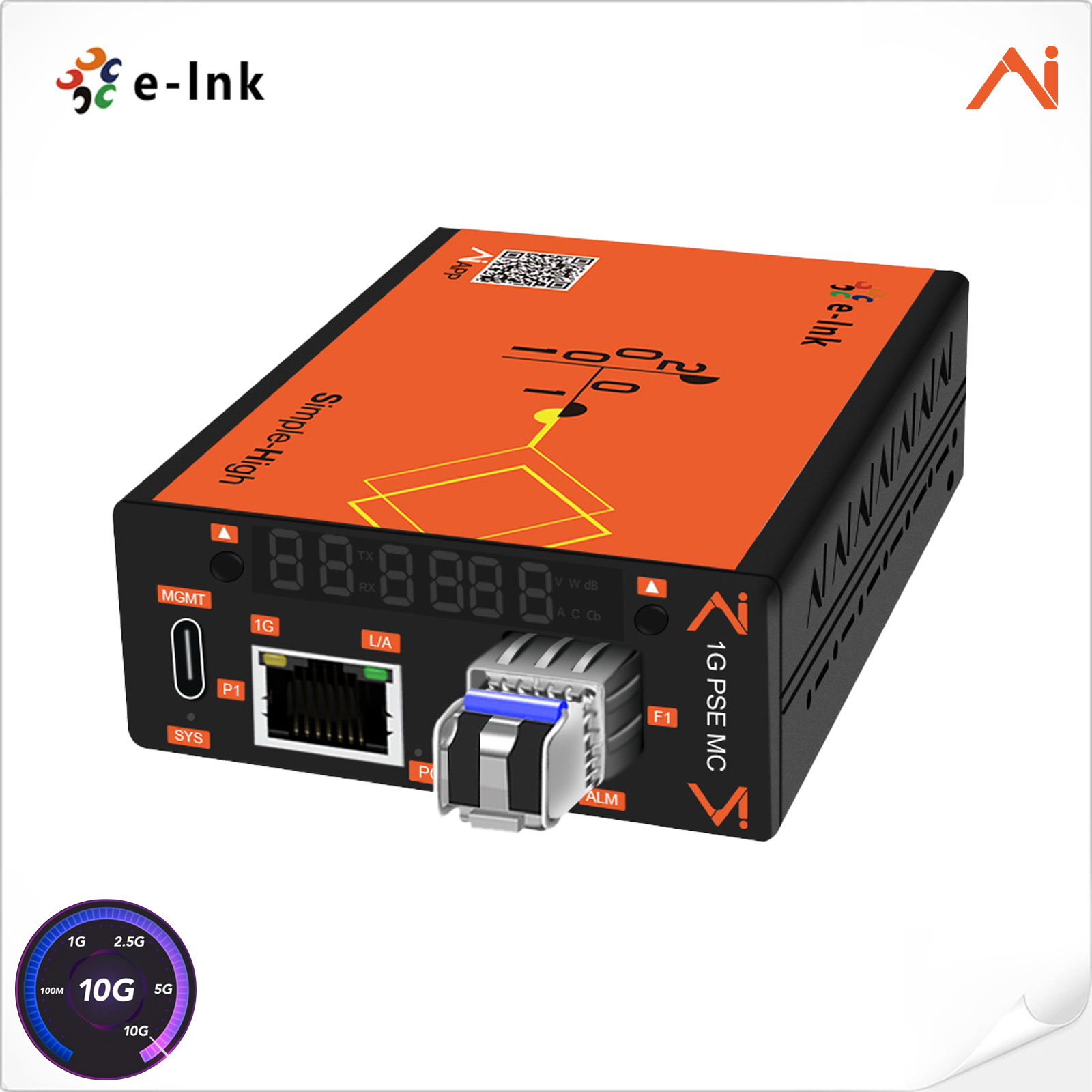 AI Smart Managed 10/100/1000Mbps Gigabit 30W 60W 95W PoE Fiber Media Converter