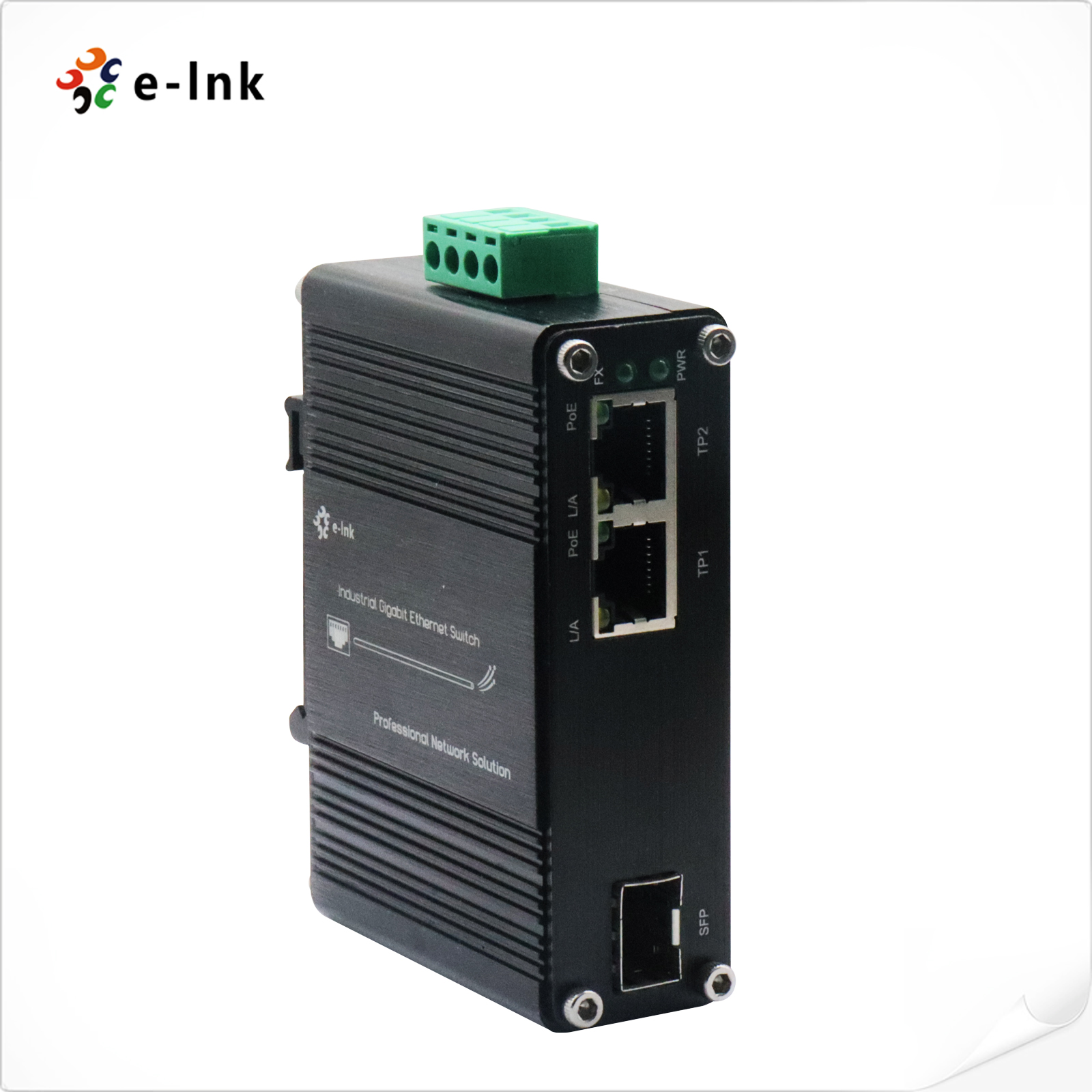 Mini Industrial 2-Port 10/100/1000/2500Base-T 802.3bt PoE++ to 1-Port 10G SFP+ Media Converter