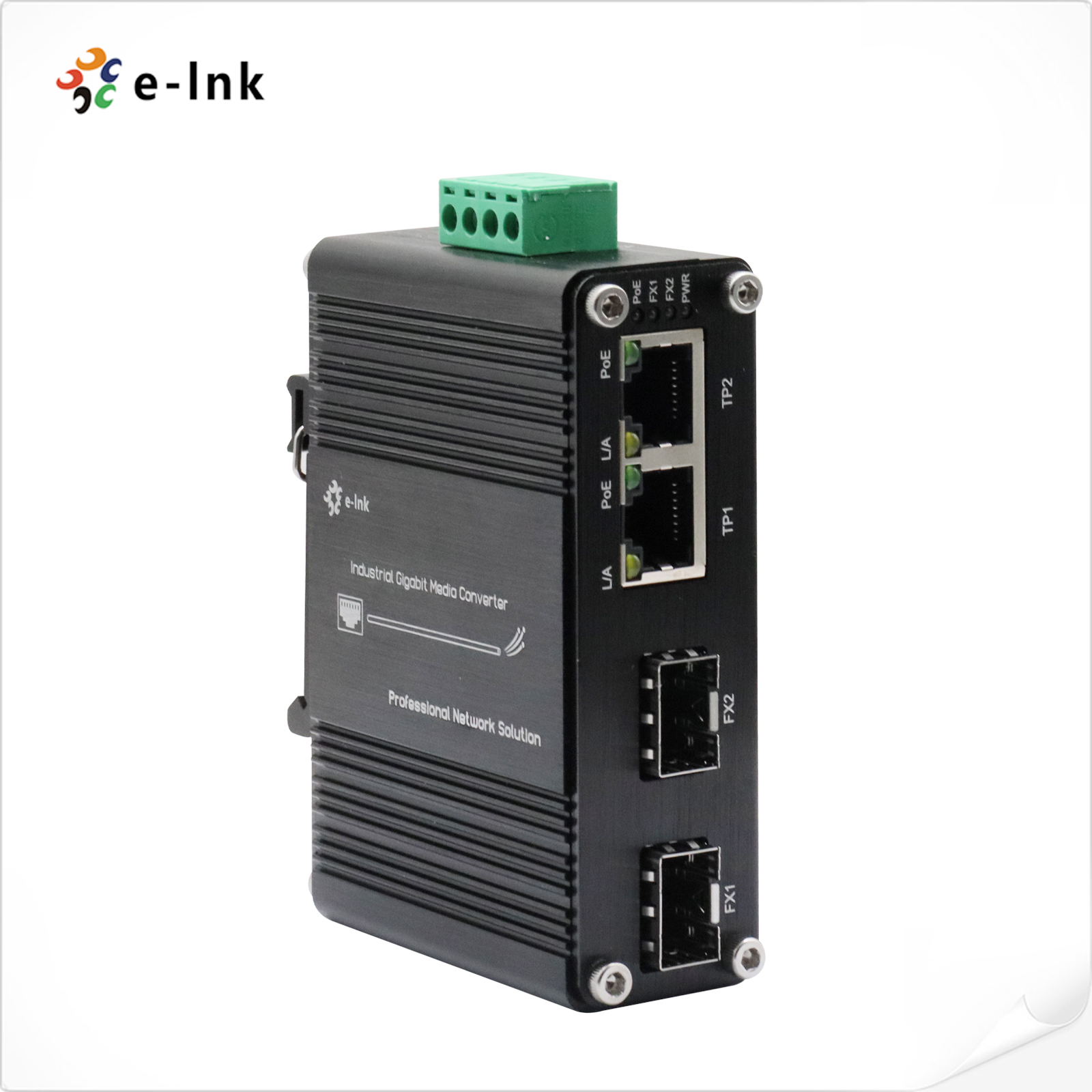 Mini Industrial 2-Port 10/100/1000/2500Base-T 802.3bt PoE++ to 2-Port 10G SFP+ Ethernet Switch