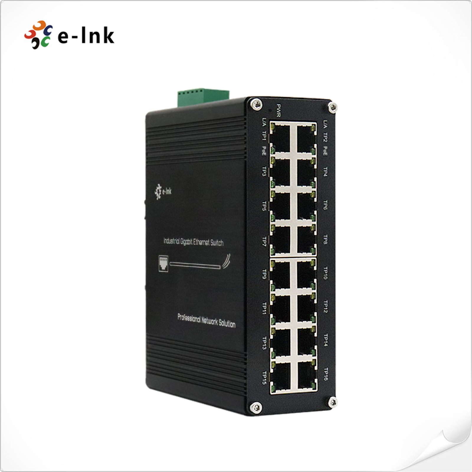Industrial 16-port 10/100/1000BASE-T (PoE+) Ethernet Switch