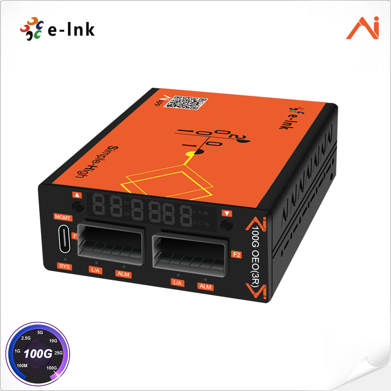 AI Smart Managed 100G QSFP28 40G QSFP+ (3R) Repeater OEO Converter