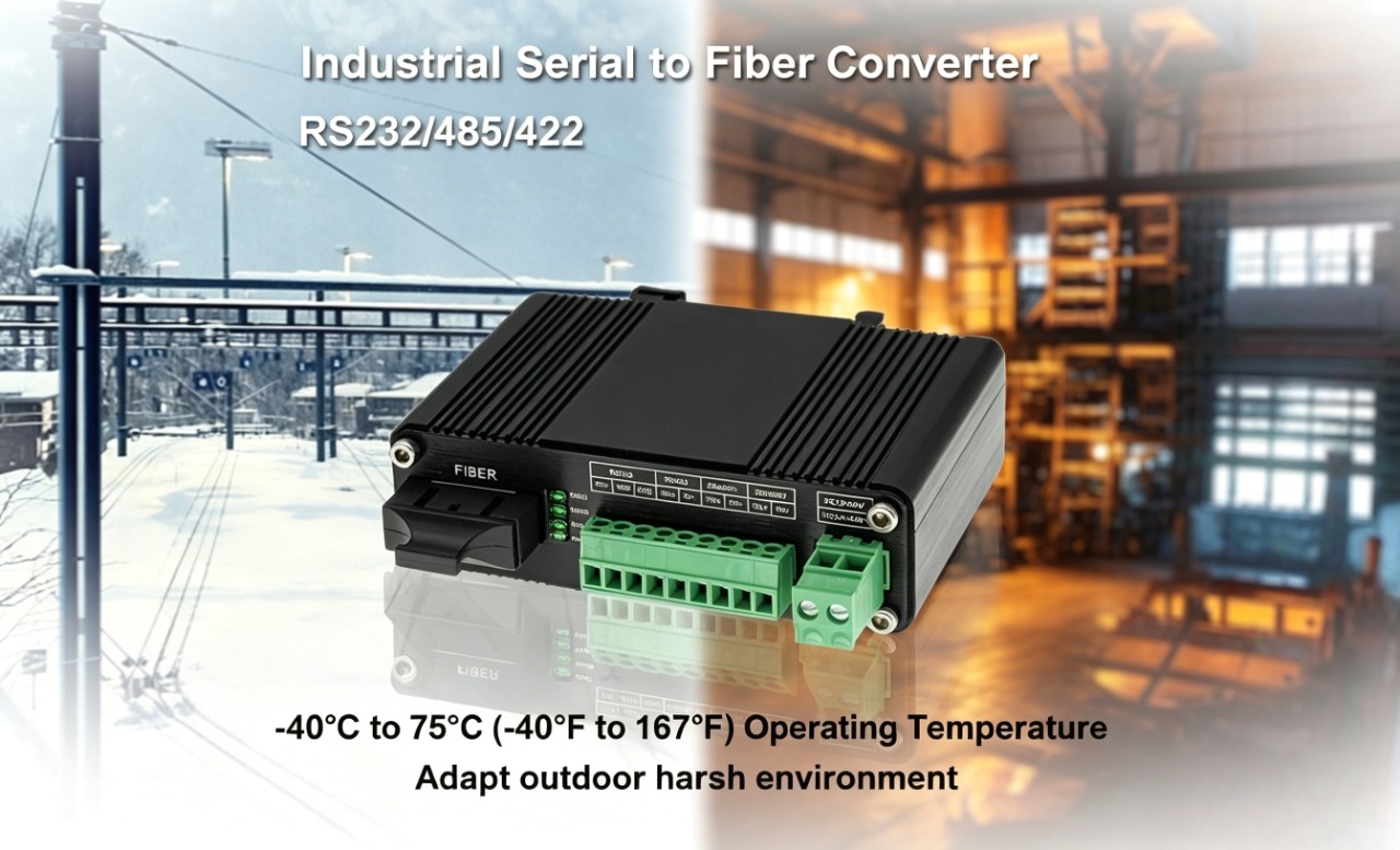 Great Industrial Serial Fiber Optic Modem for Stable Long-distance Serial Transmission